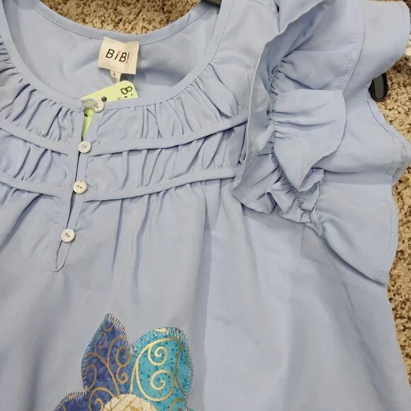 3634 Size Small BiBi Upcycled Ruffel Top.NWOT - Picture 2 of 6